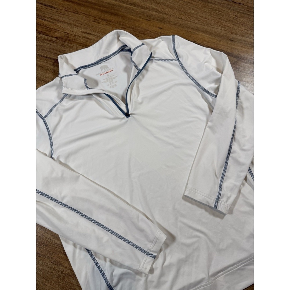 The Normal Brand Mens Medium White Performance Quarter Zip Pullover